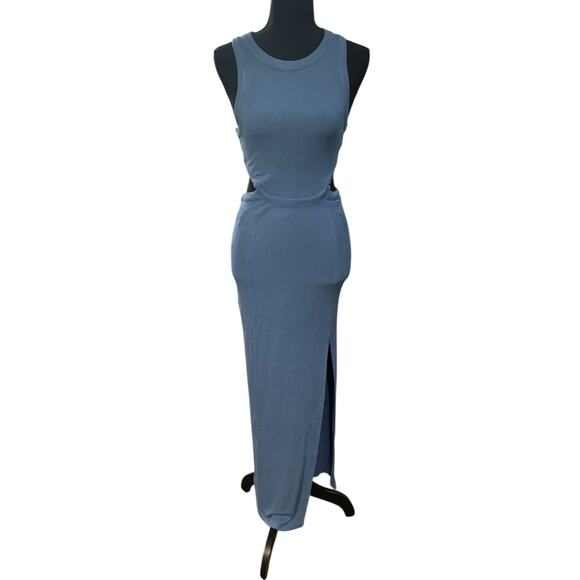 NWT! L*Space Charli Micro Ribbed Cut Out Dress in Offshore - Size Medium - Picture 9 of 14